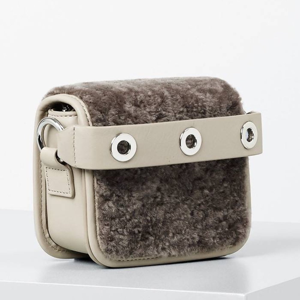 All Saints Cream and Brown Crossbody Bag
